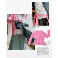 6397 Contrast Stitch Cardigan in Pink Panther