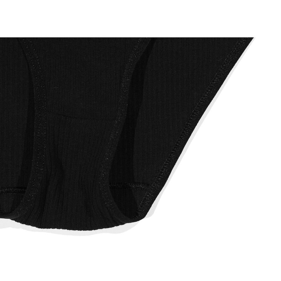Baserange Elastic Bell Pants in Black Cotton Rib