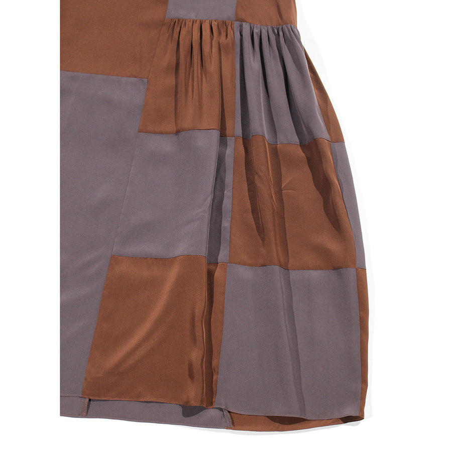 Correll Correll Checky Dress in Brown/Grey