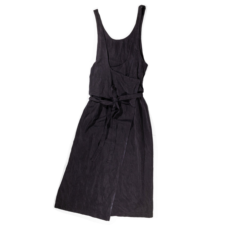 Hope Apron Dress in Black Washed Tencel