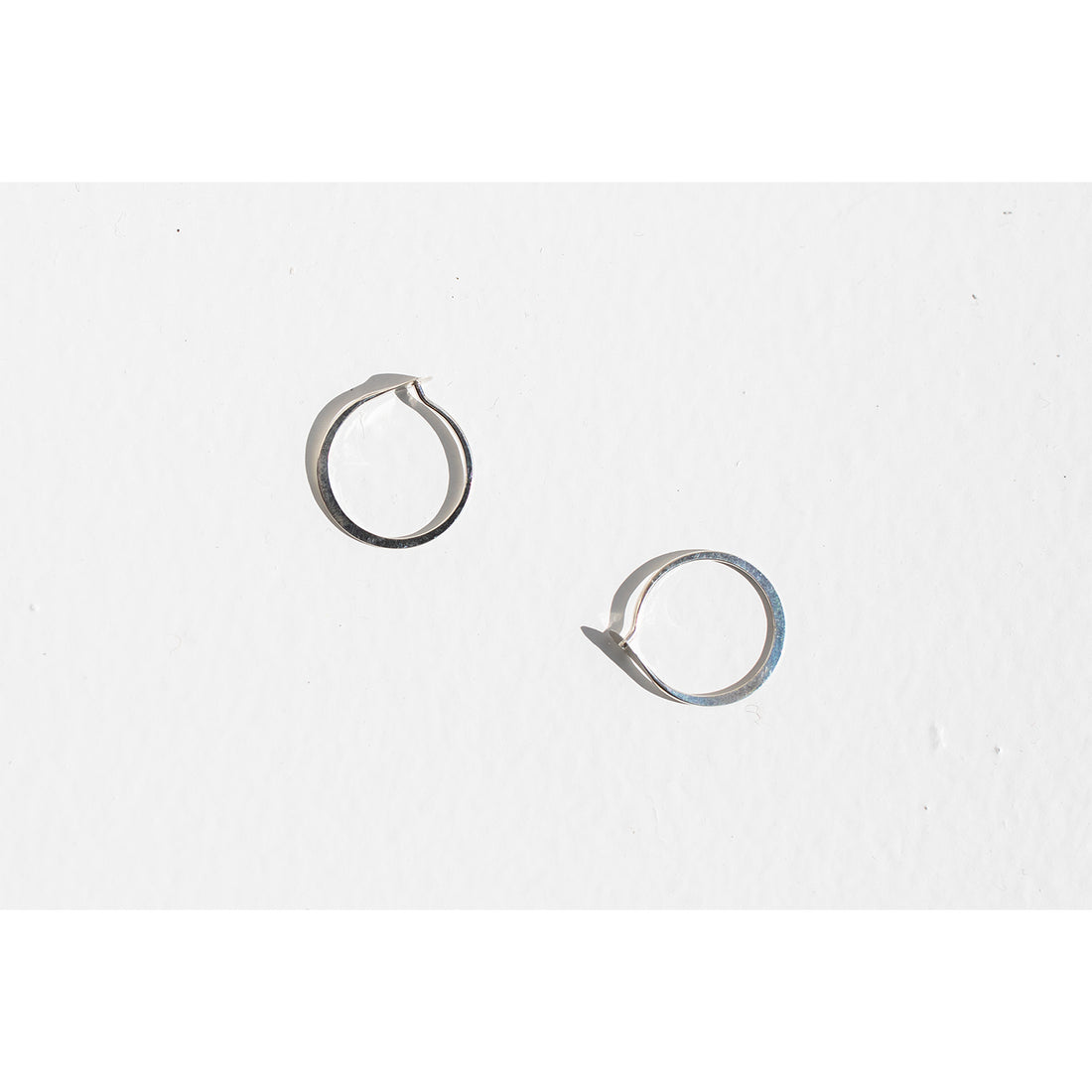 Melissa Joy Manning Small Forged Round Hoops in Sterling Silver
