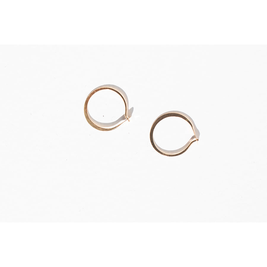 Melissa Joy Manning Small Forged Round Hoops in 14k Gold