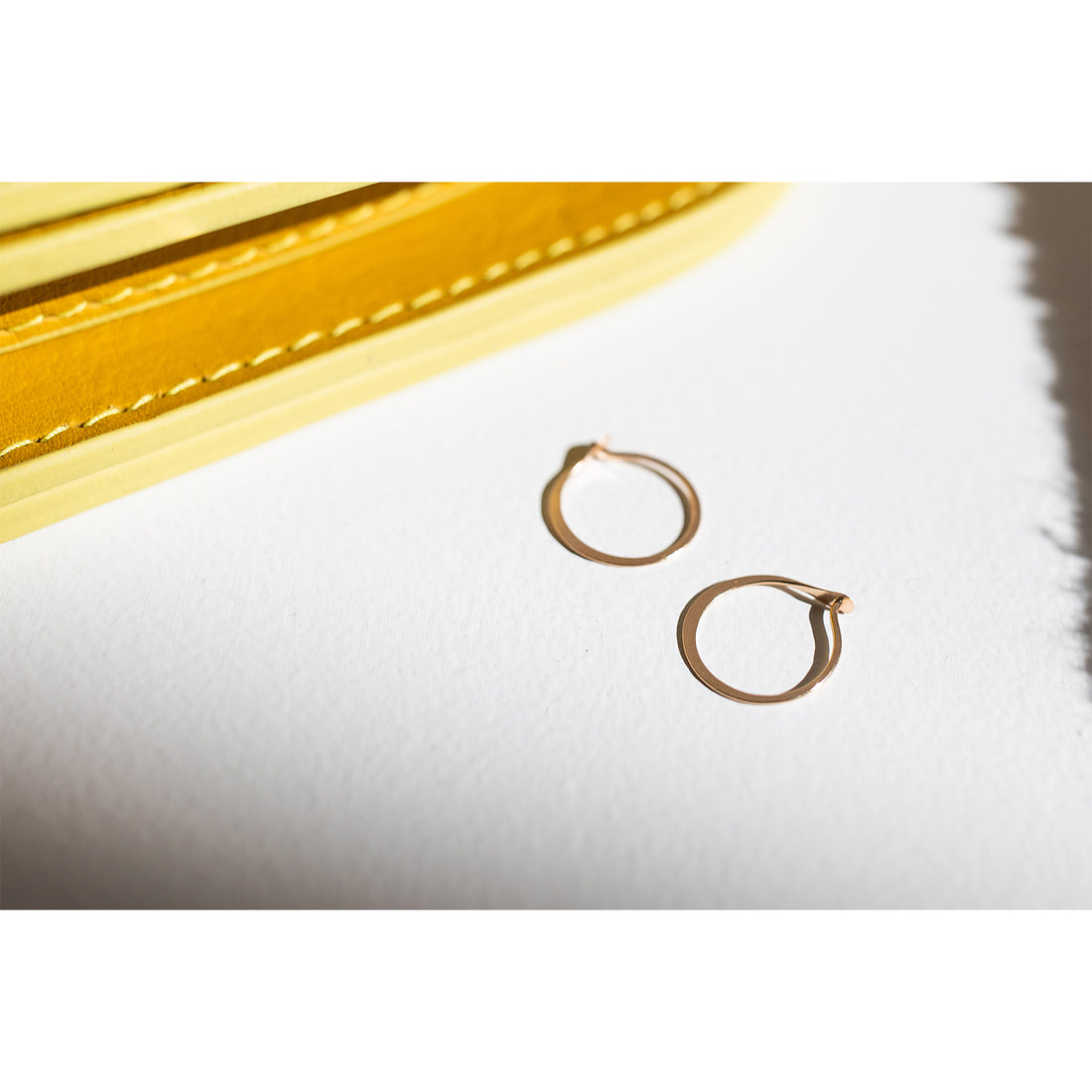 Melissa Joy Manning Small Forged Round Hoops in 14k Gold