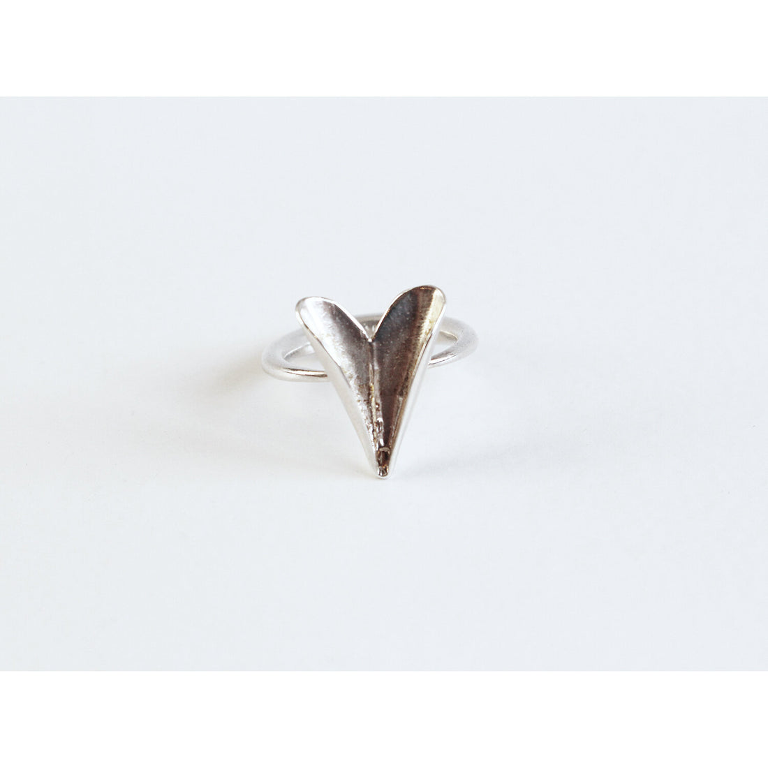 Mirit Weinstock Petite Folded Heart Ring in Silver