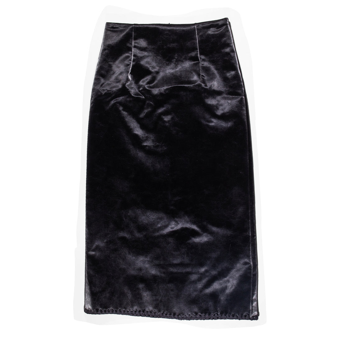 Nomia Midi Skirt with Shell Stitch in Obsidian