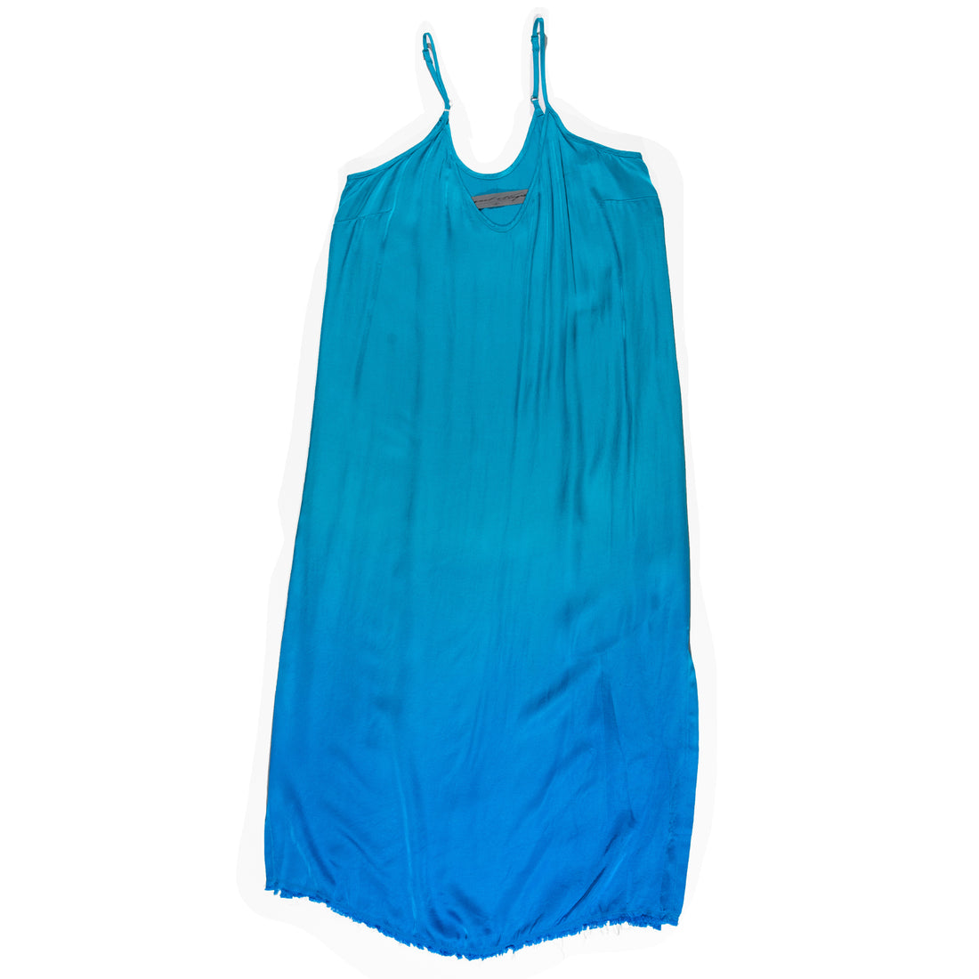 Raquel Allegra Slip Dress in Aqua Dip Dye