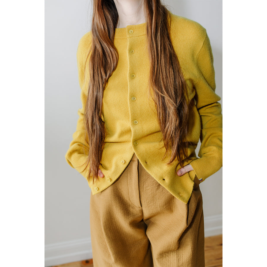Extreme Cashmere Be Game Cardigan in Mustard